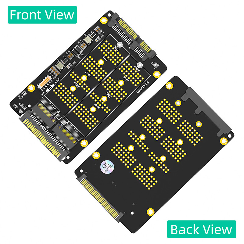 2-in-1 key M key B to U2-SATA 2230/2242/2260/2280 M.2 SSD Adapter Card Computer Accessories