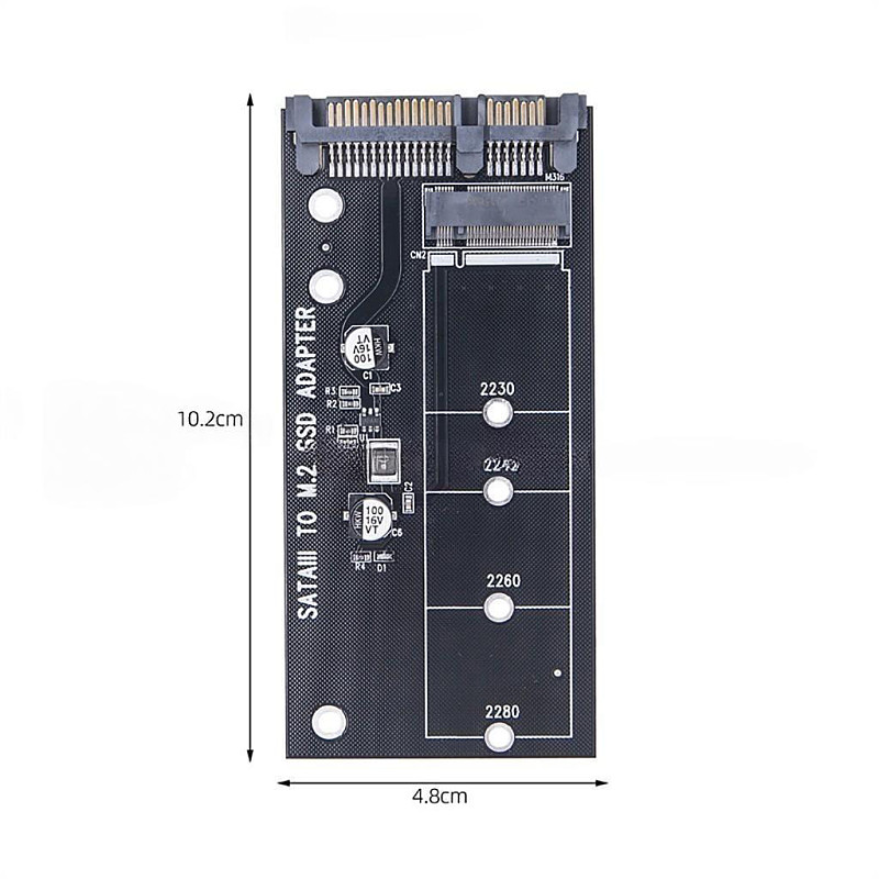 M.2 NGFF SSD to SATA 3 3.0 Adapter Card Converter B B&M Key for SATA Protocol Solid State Disk Drive 2230 2242 2260 2280