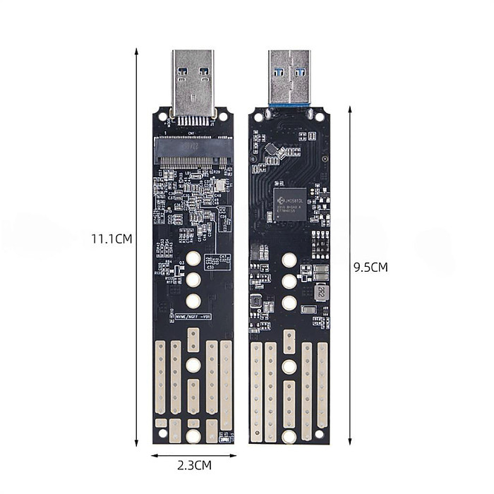 M2 SSD Enclosure Adapter Card M.2 to USB3.1 Case for NVME NGFF PCI-E 2230/2242/2260/2280 SSD NVME to USB TYPE-A Converter Card