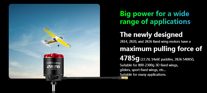 HobbyWing Skywalker 2814SL/2820SL/2826SL 540KV-1000KV G1 Fixed Wing Brushless Motor