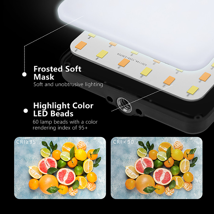 Mobile Phone Fill Light Rechargeable Selfie Led Light 2500K-9000K Dimmable for Smartphone Conference Video Makeup Live Stream
