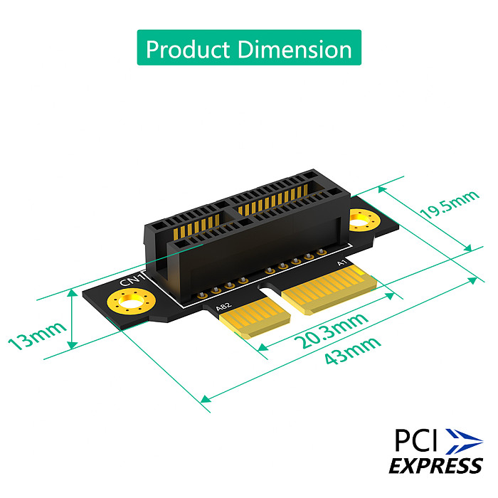 PCI-e 1X 4X 8X 3.0 90 Degree Reverse Male to Female Riser CPU Extension Card Adapter For 1U 2U Server