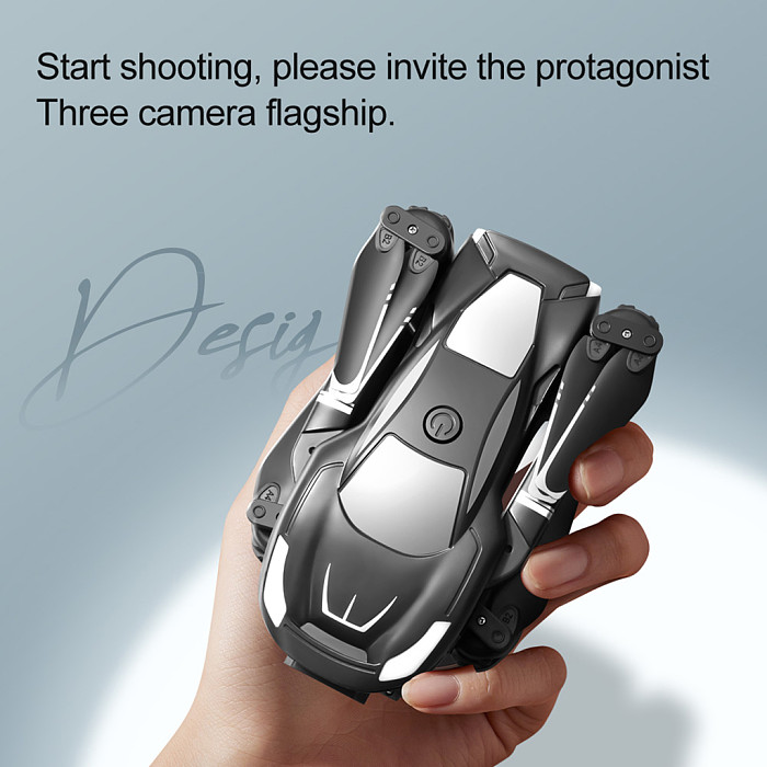 V68 Drone Optical Flow Obstacle Avoidance Three Camera Aerial Photography Aircraft Folding Remote Control Aircraft Set