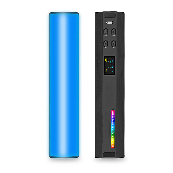 W200RGB LED Video Light Rechargeable RGB Handheld Light 2500K-9000K Dimmable with Mini Desktop Tripod for Vlog Live Streaming