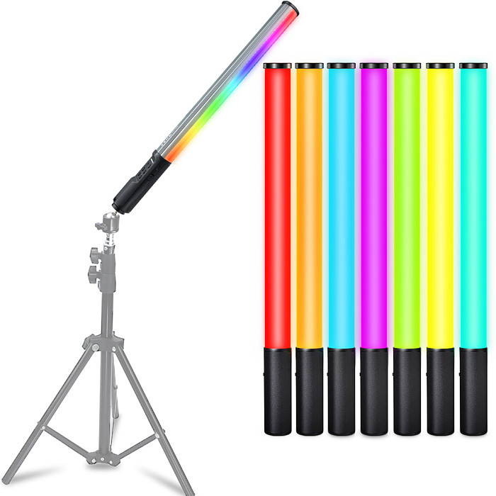 W150RGB-II Selfie Stick Light Handheld RGB Light Tube Atmosphere LED Video Light with Tripod for Photography Video Live Vlogging