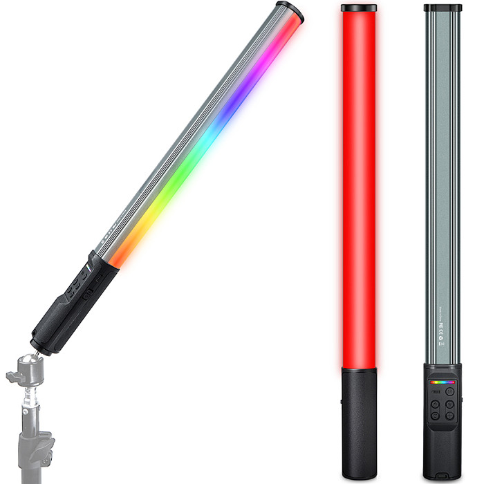 W150RGB-II Selfie Stick Light Handheld RGB Light Tube Atmosphere LED Video Light with Tripod for Photography Video Live Vlogging