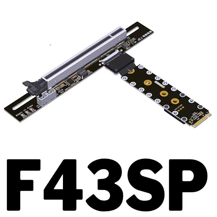 For M.2 NGFF NVMe Key M to PCI-E 5.0 x16 Graphics Card Extension Cable M.2 Turn 90 Angled 16x M.2 Riser Card Adapter GPU Cable