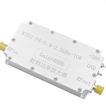 WYDZ-PA-2.4G-10W RF Power Amplifier 2.4GHz Output 10W Gain 40dB with SMA Female Connector & External Heat Sink
