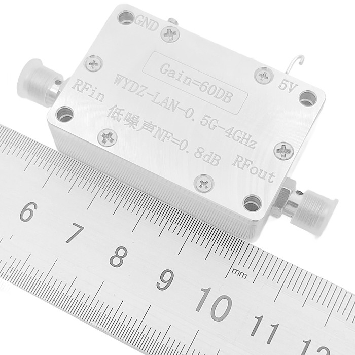 LNA 0.5-4GHz Gain 60dB Low Noise 0.8dB Amplifier for Ham Radio GPS Beidou GLNSS WIFI Signal RF Receiver System HF VHF UHF FM SDR