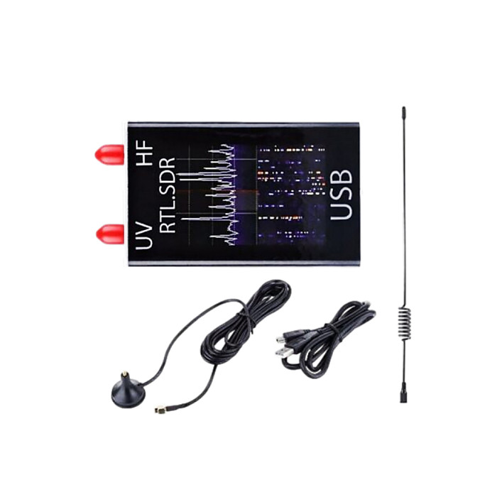 Radio Receiver 100KHz-1.7GHz Full-Band Software Radio USB RTL2832U+R820T U/V Antenna HF FM AM RTL-SDR RX IPEX Antenna Mini USB