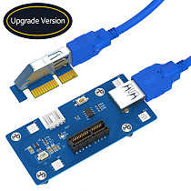 PCI Express PCI-E 1X to 1X/4x/8x/16x Riser Card with Automatic Discoloration LED & Magnetic Foot Pad & USB3.0 SATA to 4PIN Cable