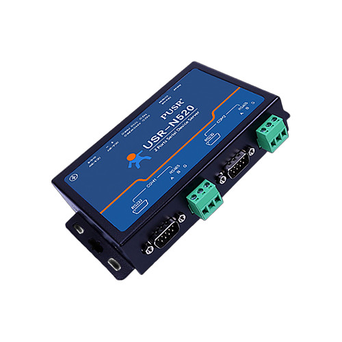 USR-N520-H7 Serial Server RS232/RS485/RS422 to Ethernet TCP/IP Converter Support Two Serial Port DHCP/Modbus Gateway