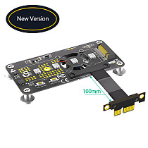 For M.2 NGFF NVME M-key SSD to PCI-E 1x 4x Extension Cable M.2 SSD to PCIe Adapter With Cooling Fan Automatic Discoloration LED