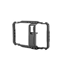 Universal Smartphone Cage Rig with Hand Grip Cold Shoe Mount Vlog Film Video Cage Handheld Stabilizer for LED Light Tripod Mount