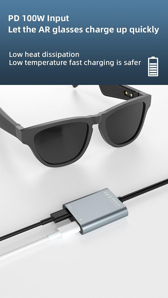 AR Glasses USB HUB Live 2-in-1 Mobile Tablet PD 100W Charging Data Transfer Type-C Connector HC443 For FFALCON Air Rokid/XrealAir