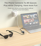 AR Glasses USB HUB Live 2-in-1 Mobile Tablet PD 100W Charging Data Transfer Type-C Connector HC443 For FFALCON Air Rokid/XrealAir