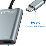 AR Glasses USB HUB Live 2-in-1 Mobile Tablet PD 100W Charging Data Transfer Type-C Connector HC443 For FFALCON Air Rokid/XrealAir