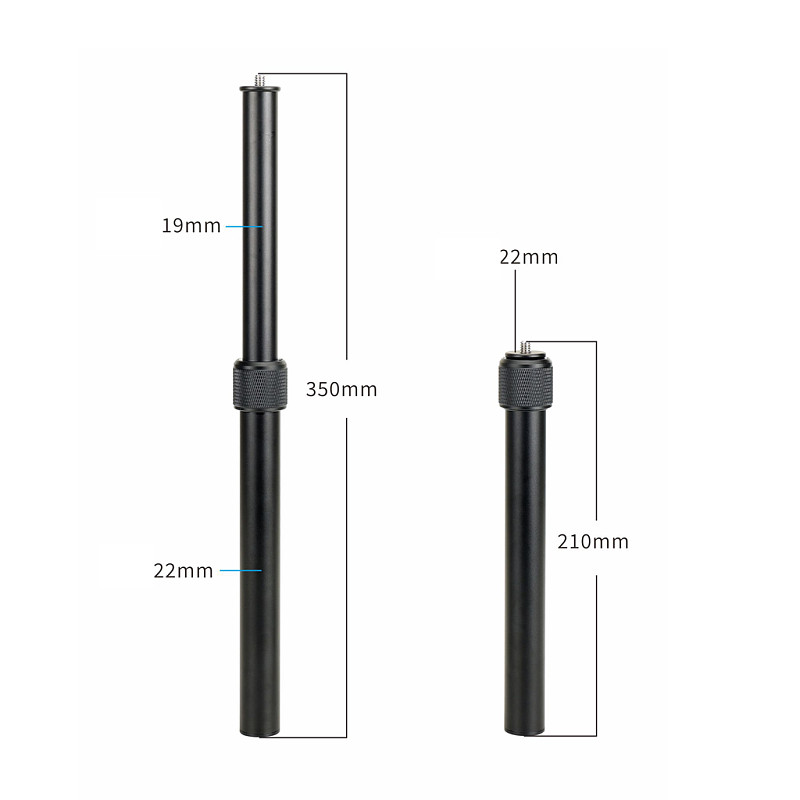 Tripod Center Axis 2-section Extension Rod Stabilizer Extended Aluminum Alloy Handle Fill Light Live Broadcast Telescopic Tube Bracket ZY-S20