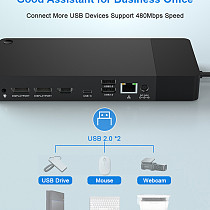 Type-C Dock USB 3.0 DP 4K 60HZ Split Screen Expansion Gigabit Ethernet Hub HUB-DL200