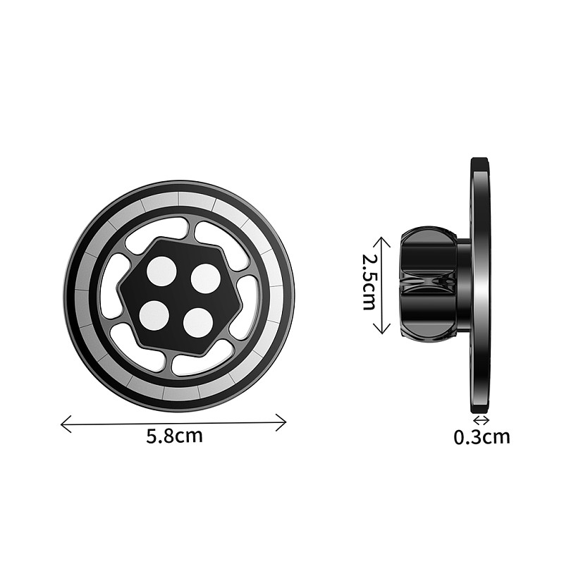 FEICHAO Magnetic Phone Holder Head Adapter with 17mm Ball Socket for MagSafe Universal Phone for iPhone 15 for Huawei /Xiaomi