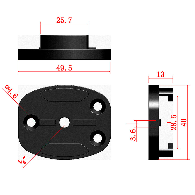 1/4”Screw Hole Aluminum Quick Release Tripod Mount Buckle Base Sports Camera Interface Adapter for DJI OSMO 360 Gopro Hero 13 9 8 7 6 5 4