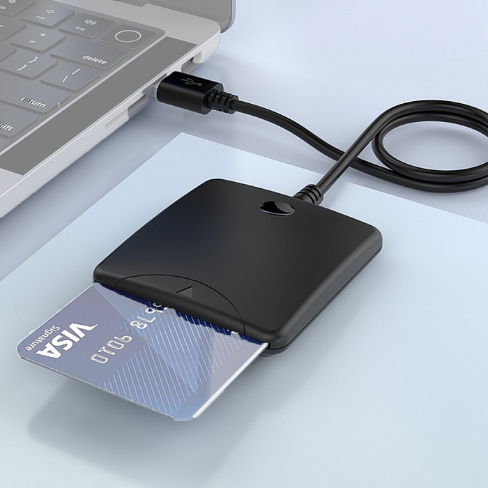 Portable USB 2.0 Smart Card Reader for IC/ID/SIM ATM Bank Card SIM Card Cloner Connector for Windows 7 8 10 Linux for PC Laptop
