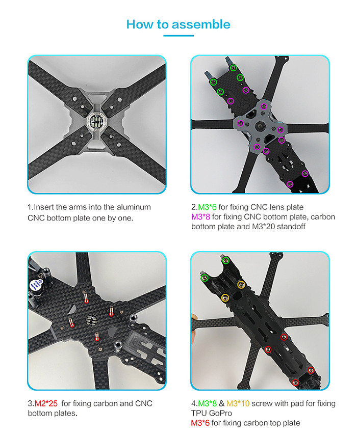 Axisflying Flyer FPV Racing Drone VTX C206 2750KV Manta 3.6-inch Squashed Wide X-Flower Design Aircraft Frame