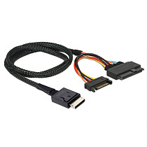 PCIE for Oculink SFF 8611 4I to U.2 SAS SFF 8639 High-speed Cable with SATA 15P Power Server Cable