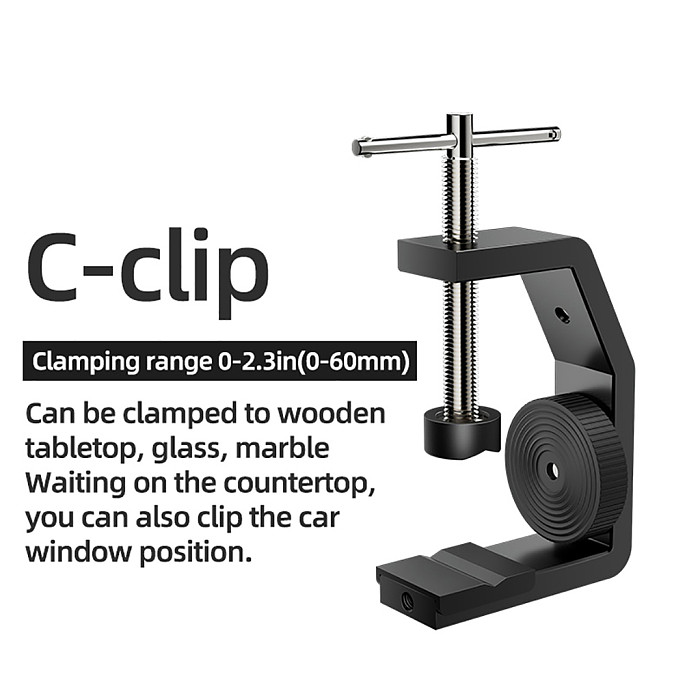 C-shaped Clip Multifunctional 0-60mm Desktop Super Clamp 1/4*3 Screws for Tripod Video Light Monitor Bracket Camera Accessories