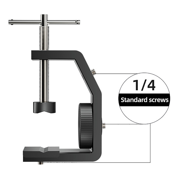 C-shaped Clip Multifunctional 0-60mm Desktop Super Clamp 1/4*3 Screws for Tripod Video Light Monitor Bracket Camera Accessories