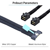 PCIE Gen5 MCIO 8X 8i to 2x MINI SAS HD SFF-8643 Connection Cable for Server Adapter Cable