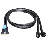 PCIE Gen5 MCIO 8X 8i to 2x MINI SAS HD SFF-8643 Connection Cable for Server Adapter Cable