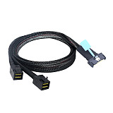 PCIE Gen5 MCIO 8X 8i to 2x MINI SAS HD SFF-8643 Connection Cable for Server Adapter Cable