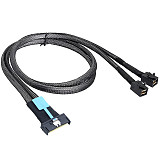 PCIE Gen5 MCIO 8X 8i to 2x MINI SAS HD SFF-8643 Connection Cable for Server Adapter Cable