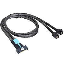 PCIE Gen5 MCIO 8X 8i to 2x MINI SAS HD SFF-8643 Connection Cable for Server Adapter Cable