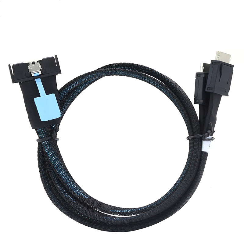 Gen5 MCIO 8X 8I 74P to Dual Oculink SFF-8611 4I Adapter Cable for Server High Speed Data Transfer Cable