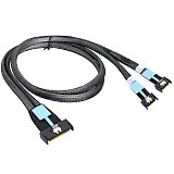 GEN5 Slimline MCIO 8i 5.0 SFF-8654 8I to 2x MCIO SFF-8654 4I Cable