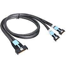 GEN5 Slimline MCIO 8i 5.0 SFF-8654 8I to 2x MCIO SFF-8654 4I Cable