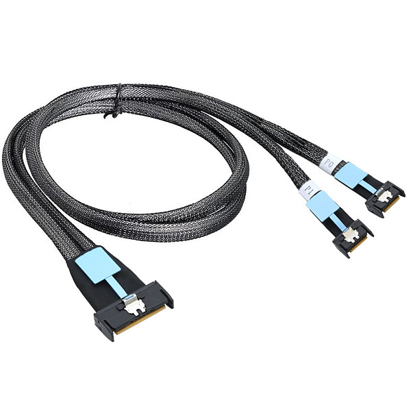 GEN5 Slimline MCIO 8i 5.0 SFF-8654 8I to 2x MCIO SFF-8654 4I Cable