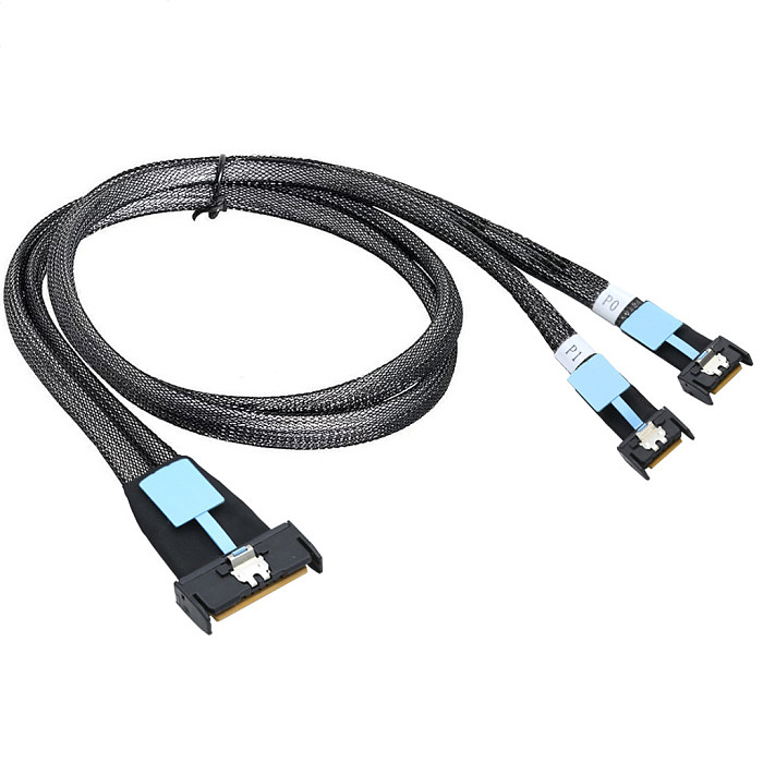 GEN5 Slimline MCIO 8i 5.0 SFF-8654 8I to 2x MCIO SFF-8654 4I Cable