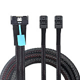PCIE Gen5 MCIO 8X 8i to 2x MINI SAS HD SFF-8643 Connection Cable for Server Adapter Cable