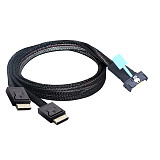 Gen5 MCIO 8X 8I 74P to Dual Oculink SFF-8611 4I Adapter Cable for Server High Speed Data Transfer Cable
