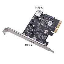 PCI-E 4X to USB3.1 expansion card 10G rear adapter card TYPE-C+TYPE-A board MCA1677