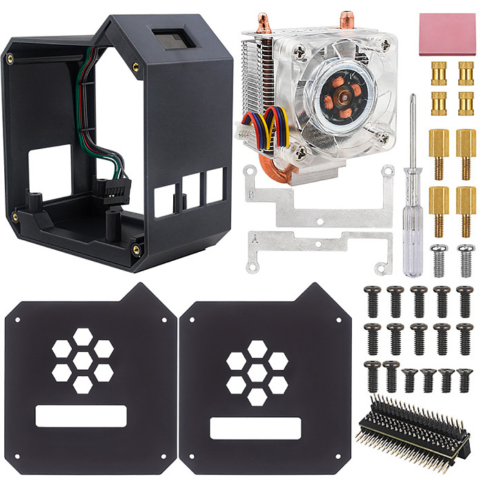 ICE Tower CPU Cooling Fan for Raspberry Pi 5B pi5 Cooler U-Shaped Copper Tube, Cooling Fins, RGB LED Fan, Super Heat Dissipation