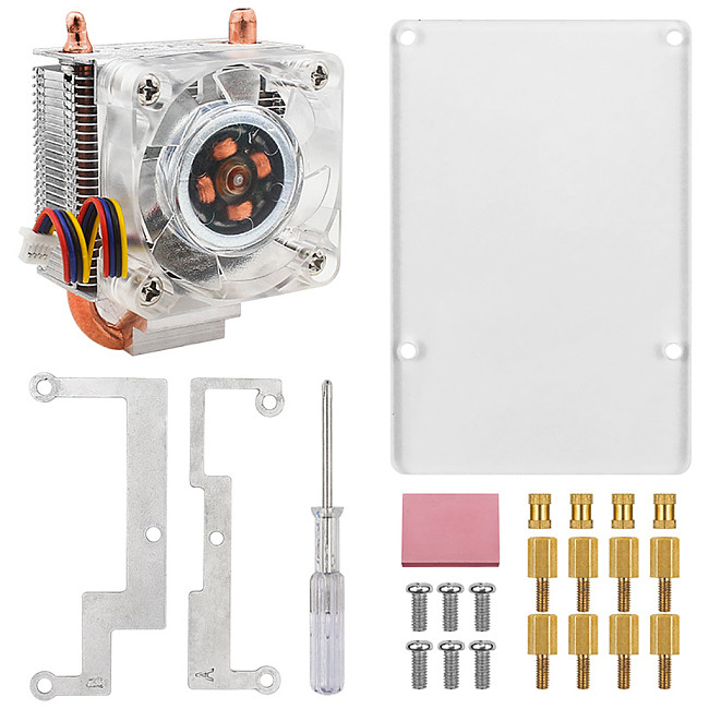 ICE Tower CPU Cooling Fan for Raspberry Pi 5B pi5 Cooler U-Shaped Copper Tube, Cooling Fins, RGB LED Fan, Super Heat Dissipation
