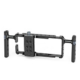 Phone Cage Video Rig Dual Handle for iPhone Android Cellphone Video Stabilizer Handheld Tripod Mount Hand Grip Filmmaking Vlog