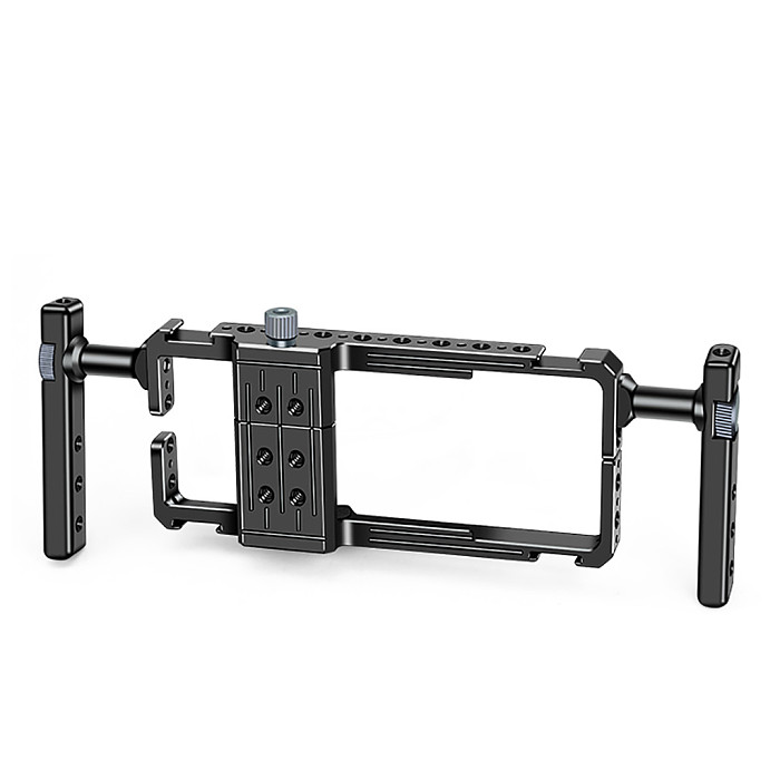 Phone Cage Video Rig Dual Handle for iPhone Android Cellphone Video Stabilizer Handheld Tripod Mount Hand Grip Filmmaking Vlog