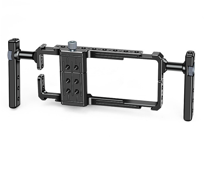 Phone Cage Video Rig Dual Handle for iPhone Android Cellphone Video Stabilizer Handheld Tripod Mount Hand Grip Filmmaking Vlog