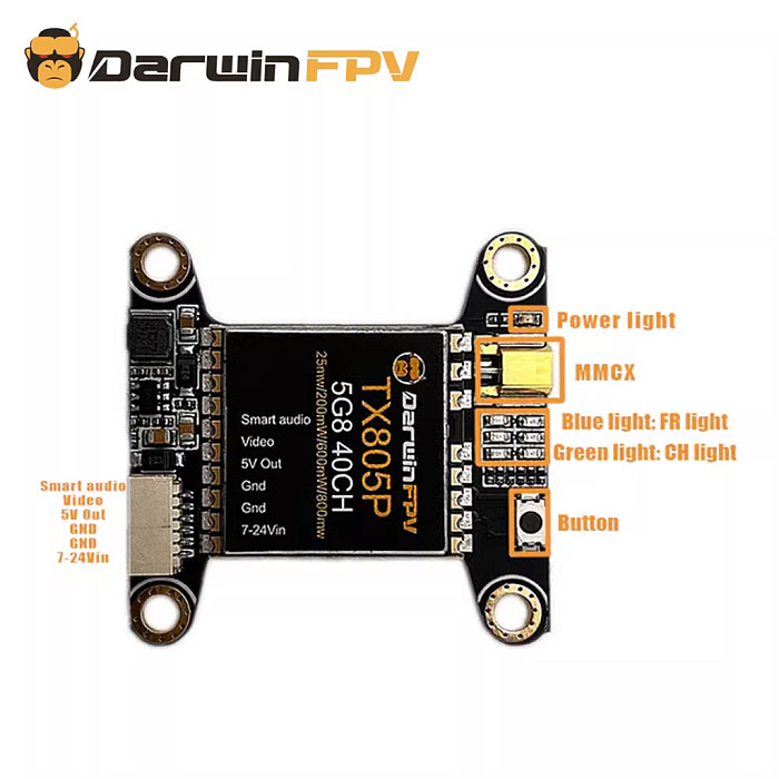 (Darwin FPV) 129 VTX5.8G 1000MW 1W Image Transmission For 7-inch Drone