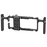 Phone Cage Video Rig Dual Handle for iPhone Android Cellphone Video Stabilizer Handheld Tripod Mount Hand Grip Filmmaking Vlog